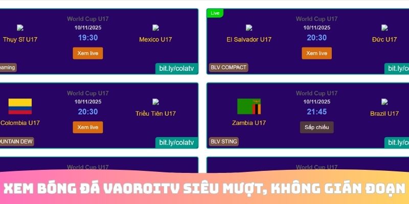 Xem bóng đá VaoroiTV siêu mượt, không gián đoạn