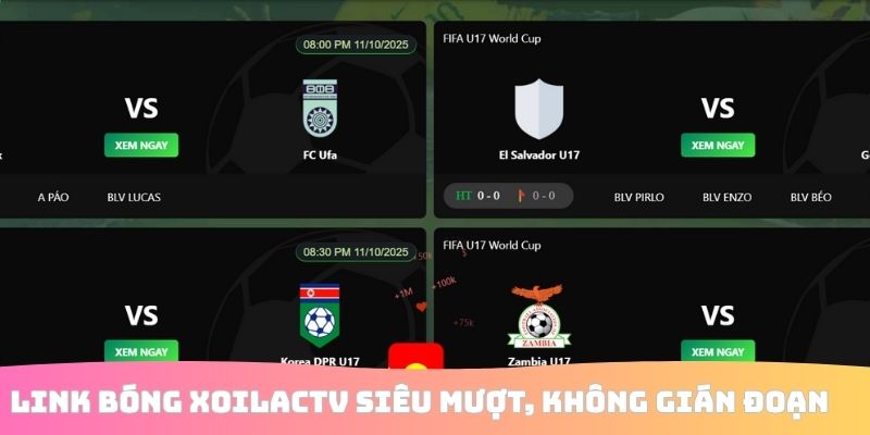 Link bóng đá Xoilactv siêu mượt, không gián đoạn